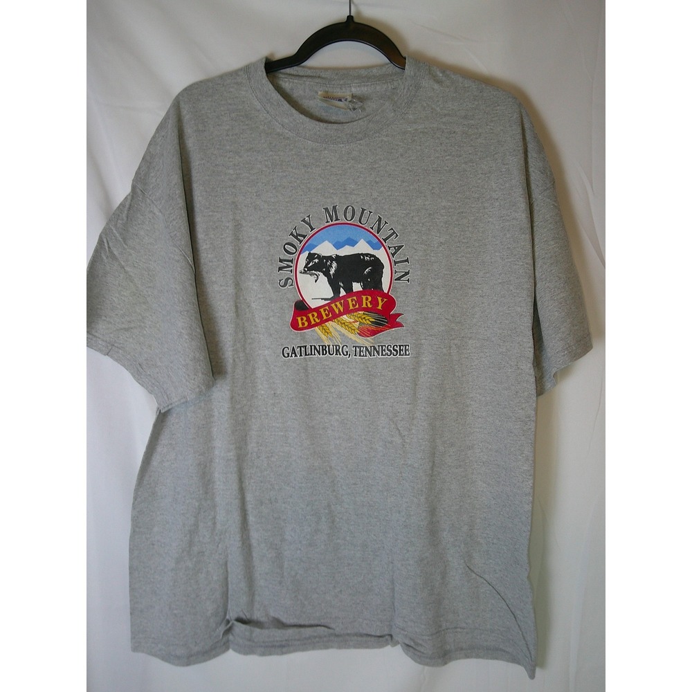 Vintage Hanes Smoky Mountain Brewery Gatlinburg Tennessee Gray‎ T-Shirt Mens XL